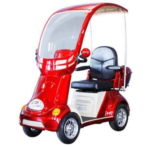 E-Wheels EW-54 4-Wheel Scooter Red Left View