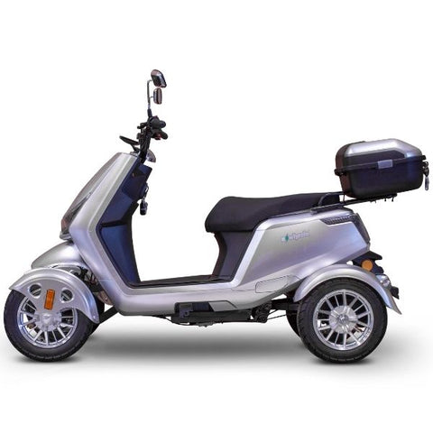 E-Wheels EW-75 Four Wheel Electric Mobility Scooter Silver Side View