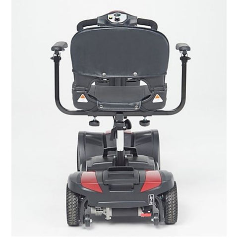Image of the back view of the EV Rider Mini Rider Lite 4-Wheel Mobility Scooter, a compact and maneuverable electric wheelchair.