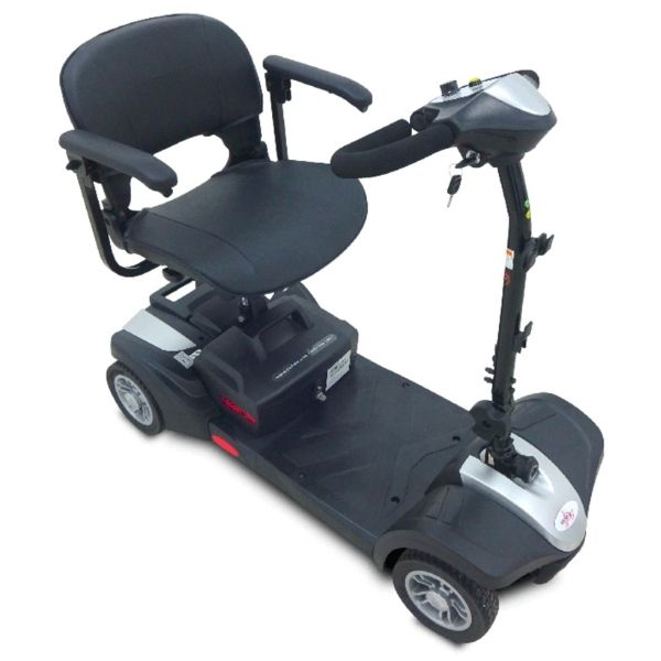EV Rider MiniRider Lite 4 Wheel Mobility Scooter Silver Front View