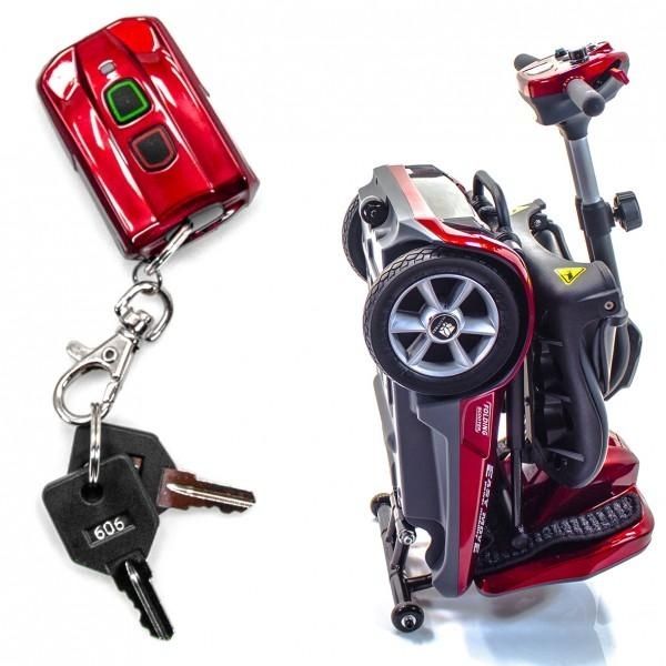 EV Rider Transport AF+ Deluxe Folding Electric Scooter Folding and Keys View