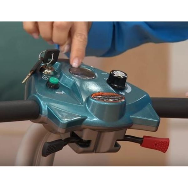 EV Rider Transport Plus Folding Mobility Scooter Tiller View