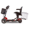Image of EW-22 4-Wheel Folding Mobility Scooter Red Left Side View