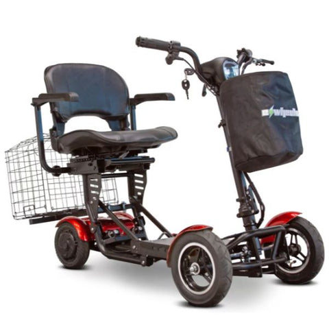 EW-22 4-Wheel Folding Mobility Scooter Red Front-Right View