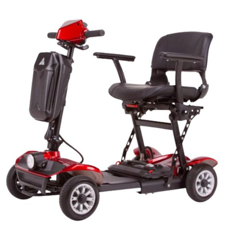 EWheels EW-26 Folding Mobility Scooter Red Color Front Left View