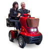 Image of EWheels EW-88 Dual Seat Heavy Duty Mobility Scooter Front View with Passengers