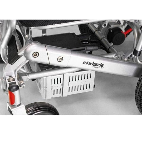 EWheels EW-M45 Folding Power Wheelchair Battery Box and CPU Controller View