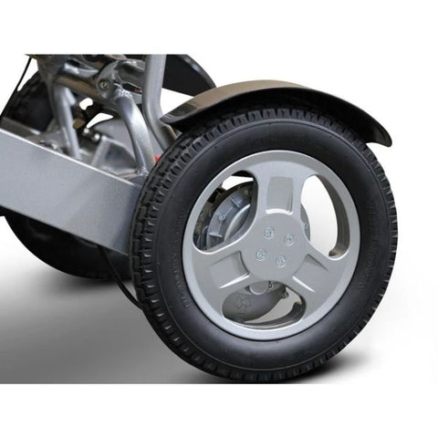 EWheels EW-M45 Folding Power Wheelchair Rear Wheel View