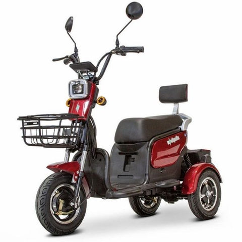 EWheels EW-12 Three Wheel Scooter Red Front Left Side View