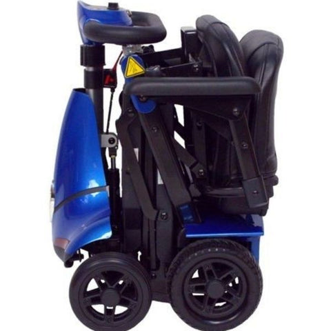 Enhance Mobility Mobie Plus 4 Wheel Scooter S2043 Blue Folding View