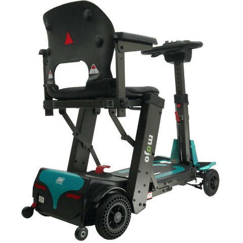 Enhance Mobility MOJO  Automatic Folding Scooter Aqua Back Right Side View