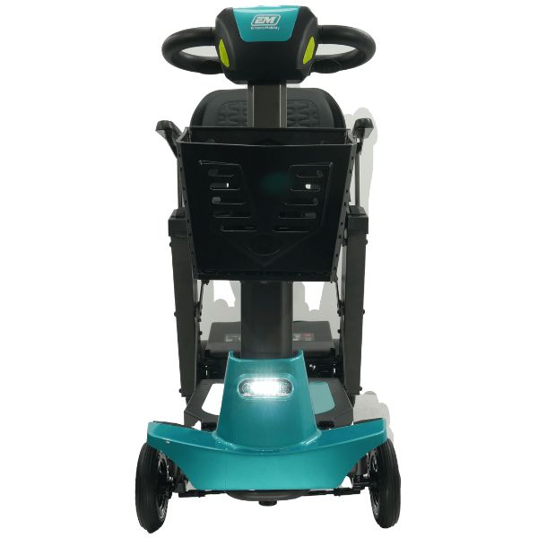 Enhance Mobility MOJO  Automatic Folding Scooter Aqua Front Headlight View
