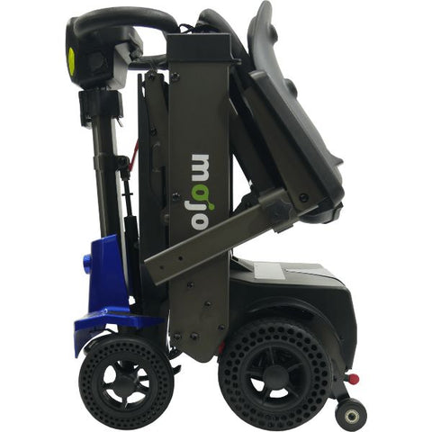Enhance Mobility MOJO Automatic Folding Scooter Blue Left  Side View