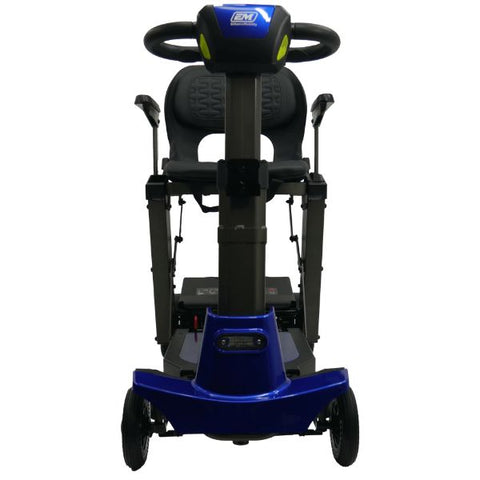 Enhance Mobility MOJO Automatic Folding Scooter Blue Front without Basket View