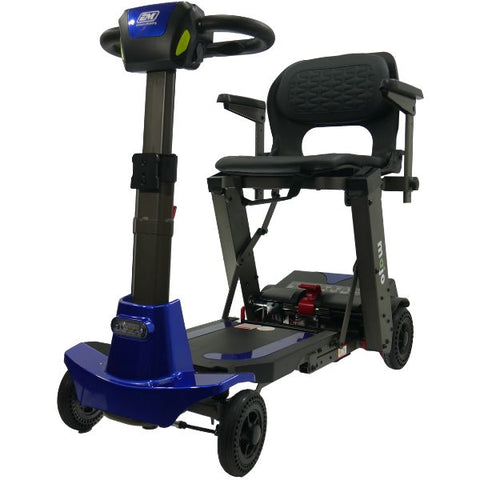Enhance Mobility MOJO Automatic Folding Scooter Blue Left Front Side View