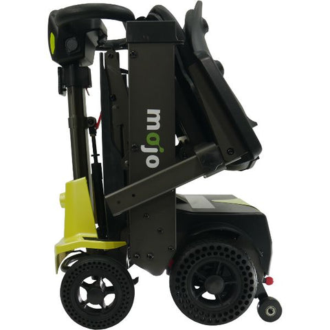 Enhance Mobility MOJO  Automatic Folding Scooter Lemony Lime Folded Left Side View