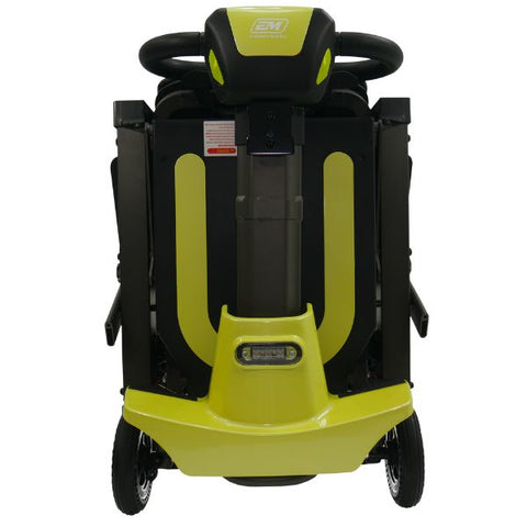 Enhance Mobility MOJO  Automatic Folding Scooter Lemony Lime Front Folded View