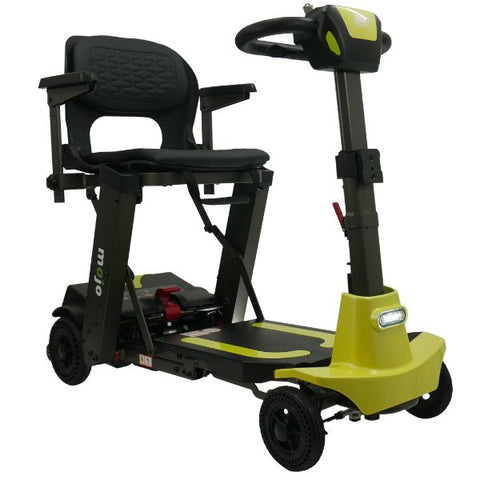 Enhance Mobility MOJO  Automatic Folding Scooter Lemony Lime Front Side without Basket View