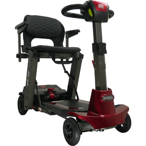 Enhance Mobility MOJO  Automatic Folding Scooter Red Front Side View