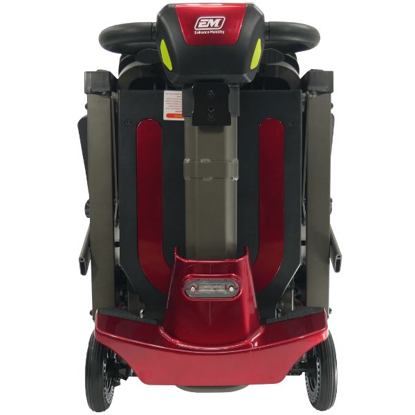 Enhance Mobility Mojo Folding Scooter Front Red Folding View