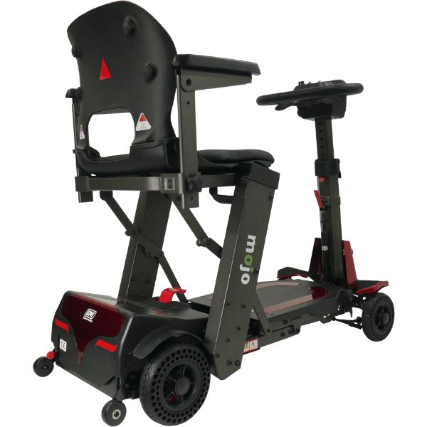 Enhance Mobility Mojo Folding Scooter Red Back Right View