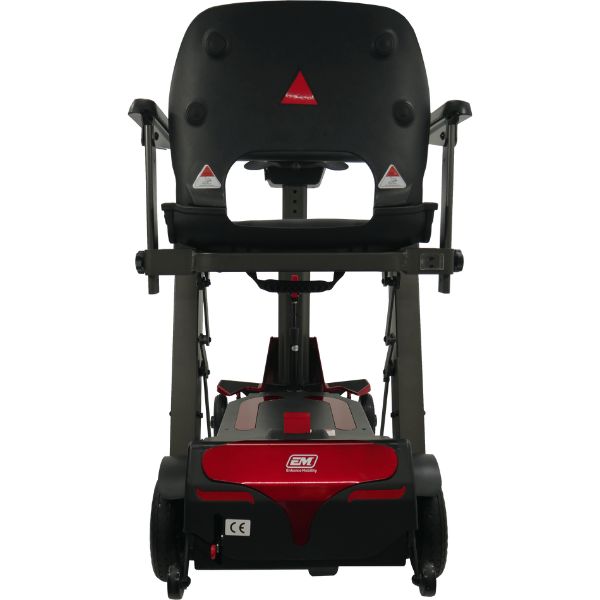 Enhance Mobility Mojo Folding Scooter Red Back View