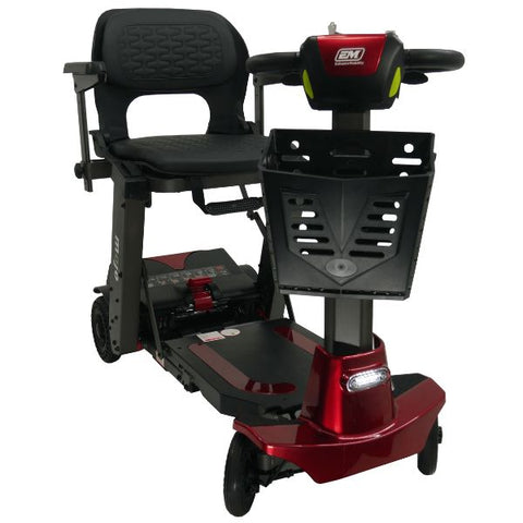 Enhance Mobility Mojo Folding Scooter Red Front Side View