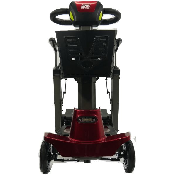 Enhance Mobility Mojo Folding Scooter Red Front  with Basket View