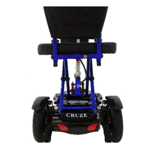 Enhance Mobility Triaxe Cruze Folding Mobility Scooter Blue Back View