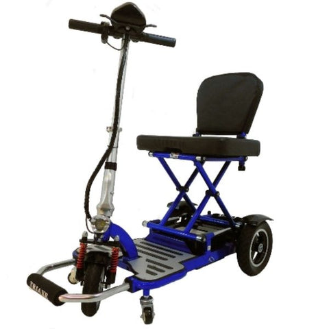 Enhance Mobility Triaxe Cruze Folding Mobility Scooter Blue Left Side View