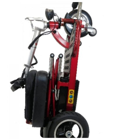 Enhance Mobility Triaxe Cruze Folding Mobility Scooter Red Folding View