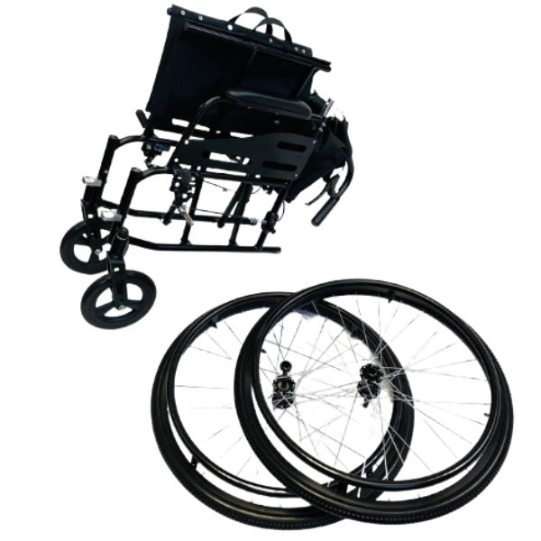 Feather Chair HD Folded with Wheels Disassembled
