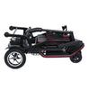 Image of Feather Lightweight Electric Scooter Folded Up on the floor. Side View