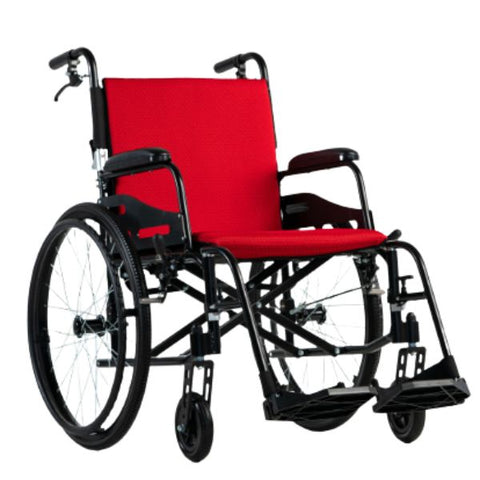 Feather Lightweight Wheelchair Red Front-Right View