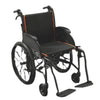Image of Feather Lightweight Wheelchair Grey with Orange Pipping Front-Right View