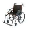 Image of Feather Lightweight Wheelchair Grey with Orange Pipping Front-Left View