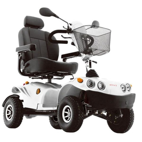 FreeRider GDX All-Terrain Mobility Scooter Silver Front View
