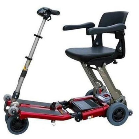 FreeRider USA Luggie Deluxe 4 Wheel Folding Travel Scooter Red Front View