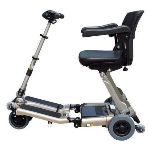FreeRider USA Luggie Elite 4 Wheel Bariatric Foldable Travel Scooter Champagne Side View