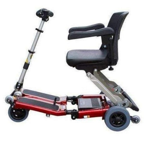 FreeRider USA Luggie Elite 4 Wheel Bariatric Foldable Travel Scooter Red Side View