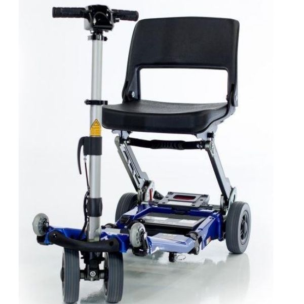 FreeRider USA Luggie Standard 4 Wheel Foldable Travel Scooter Blue Front View