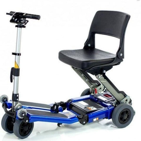 FreeRider USA Luggie Standard 4 Wheel Foldable Travel Scooter Blue Side View
