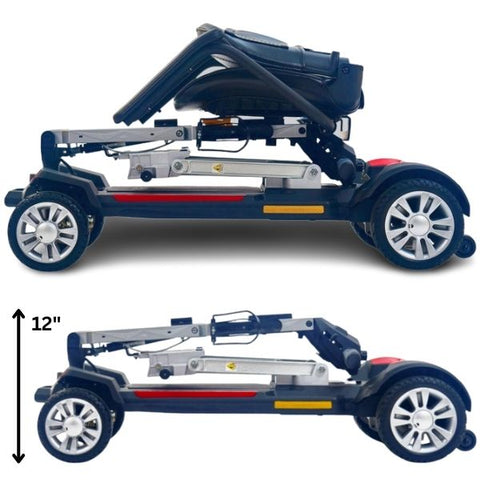 Golden Technologies Buzzaround Carry On Folding Mobility Scooter GB120 Side Folded View 