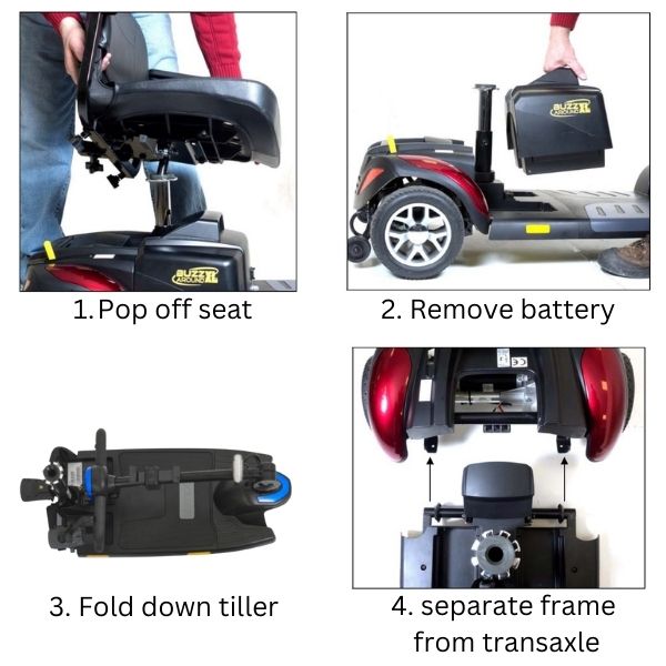 Golden Technologies Buzzaround XL 3-Wheel Mobility Scooter GB121B-STD STD  Assembly Disassembly