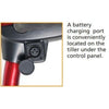 Image of Golden Technologies Buzzaround XLHD 4 Wheel Travel Scooter GB147H Charging Port Under Tiller View