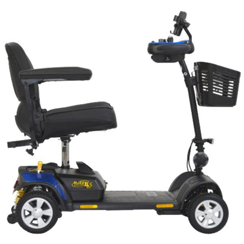 Golden Technologies Buzzaround XLS-HD 4-Wheel Mobility Scooter GB124A-SHZ Blue Color Left Side View