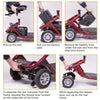 Image of Golden Technologies LiteRider 4 Wheel Mobility Scooter GL141D  Assembled and Disassembled View