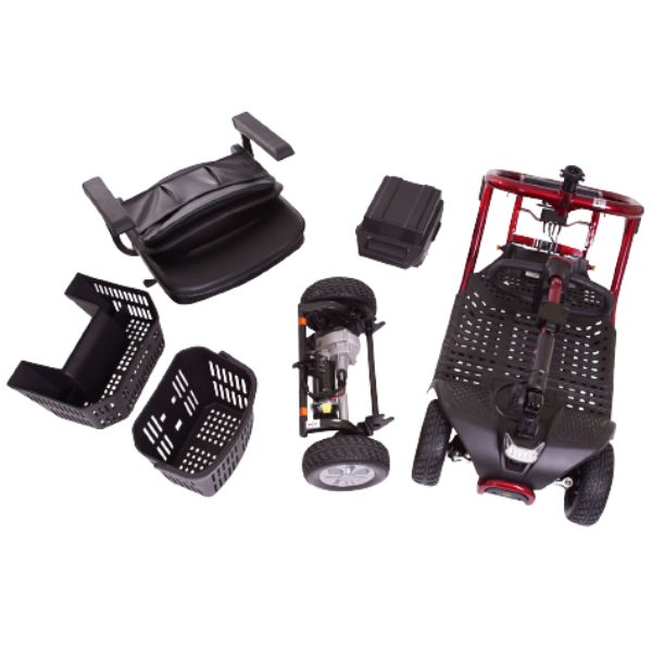 Golden Technologies LiteRider 4 Wheel Mobility Scooter GL141D Disassembled View 