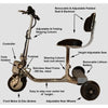 Image of HandyScoot Folding 3 Wheel Travel Mobility Scooter Parts View