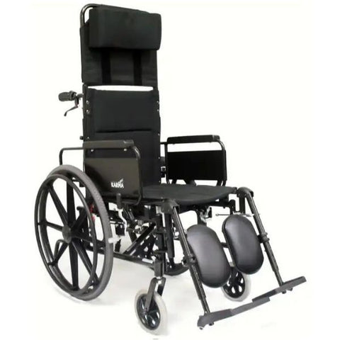 Karman Healthcare KM-5000-TP Reclining Wheelchair Front Side Wheel View